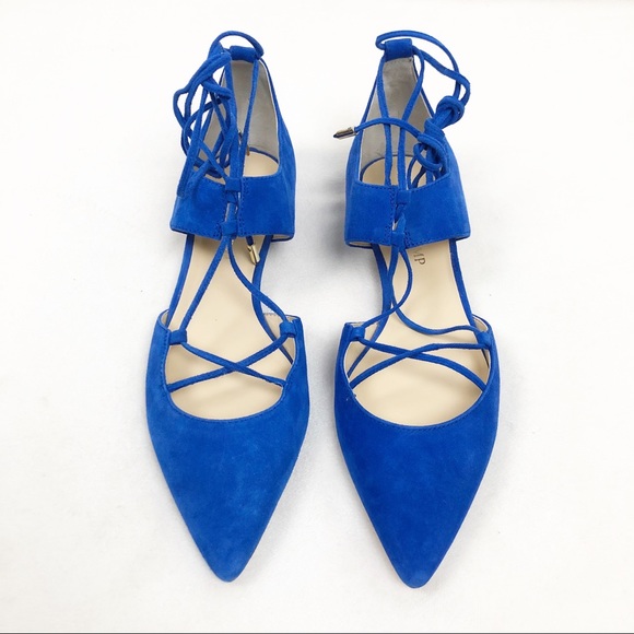 Ivanka Trump Shoes - Ivanka Trump Tavyn Suede Royal Blue Suede Flats